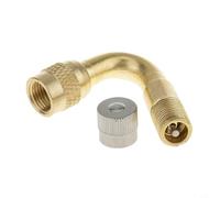 NbgrvB 4 Stück 45 Metall Reifenventilverlängerung Adapter Set Messing Rechtwinklige Vorbauverlängerungen mit Motorrad LKW für Vans und ATV Gold