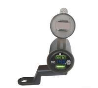 NbgrvB für motorrad USB Ladegerät für qc3.0 für schnellladung mit Voltmeter Wasserdicht Dual Port 12V-24V Lenker Montage für Handy für gps(blue light)