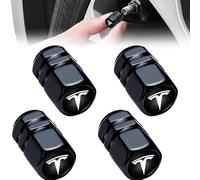 NDMUS 4 Stück Autoreifen Ventilkappen, für Tesla Model 3 Model S Model X Model Y Aluminiumlegierung Luftdicht Ventildeckel Ventil Kappen Auto Dekorations ZubehöR