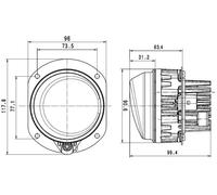 HELLA 1N0 011 988-061 LED-Nebelscheinwerfer - 90mm Performance L4060 - 24/12V - rund - Einbau - glasklare Streuscheibe - Lichtscheibenfarbe: glasklar - Stecker: FEP - rechts