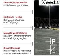 Needit Park Lite One | Parkscheibe elektrisch mit Zulassung vom Kraftfahrt-Bundesamt | Parkuhr Auto mit automatischer Aktivierung I Digitale Parkscheibe geeignet für alle Automarken I Runde, blau