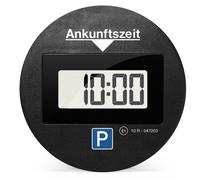 Park Lite | Parkscheibe elektrisch mit Zulassung vom Kraftfahrt-Bundesamt | Parkuhr Auto mit automatischer Aktivierung I Digitale Parkscheibe geeignet für alle Automarken I Runde Parkuhr, schwarz