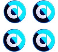 Nemeae Nabendeckel 4 STÜCKE 60mm für Smart Fortwo Forfour 450 451 454 453 Car Rad Center Hub Cap Auto Styling Felgen Abdeckung Badge Emblem Aufkleber Radnabenkappen,C