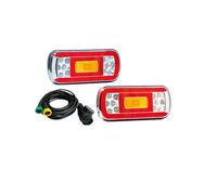 Neon LED-Rückleuchten Set Anhänger + 4M Kabelbaum 13 pol. Wasserdicht Bajonett