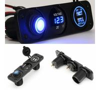 NEU 12V Spannungsanzeige LED Wippschalter USB Ladegerät für Auto Wohnwagen Boot