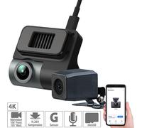 NavGear Dash Cam 360: Full-HD-Dashcam mit 2 Kameras für 360°-Panorama-Sicht, G-Sensor (Dashcam Mit Akku)