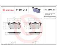 BREMBO P 68 010 Bremsbelagsatz, Scheibenbremse