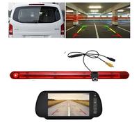 【Neues Modell mit 8 Lichtern】Auto Dritte Dach Top Mount Bremsleuchte Kamera HD Nachtsicht Bremslicht Rückfahrkamera für Mercedes Benz Vito W447 Kasten Tourer V260 Mixto 3 2014 (Mit 7-Zoll-Rückspiegel)