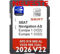 NEUESTE SD KARTE für SEAT MAP GPS NAVIGATION GEN2 MIB2 AS 6P0 2026 V22 RADAR