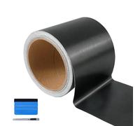 NewL Autofolie Schwarz Satin Metallic gebürstetes - 7.5CMx900CM Selbstklebend Auto Folie Zierleisten Folie für Auto Motorrad Fenster Kfz Chromleisten Auto Folierung Schwarz