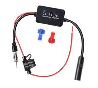 NewTH Autoradio Antennenverstärker 12 V AM FM Auto Radio Stereo Universal 25 dB DIN Stecker Adapter Ferrit Kern Antenne Signal Verstärker Splitter Kompatibel für Sony Pioneer JVC Kenwood Alpine