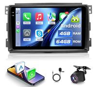 NHOPEEW 4+64G Android Autoradio für Benz Smart Fortwo 451 2005-2010 mit Wireless Carplay & Android Auto - 9-Zoll-Incell-Bildschirm, unterstützt WiFi, GPS, Lenkradsteuerung + Rückfahrkamera