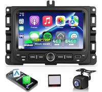 NHOPEEW 4+64G Autoradio für Jeep Renegade 2016-2020/Compass 2017-2020 mit Wireless Carplay & Android Auto - 7-Zoll-Incell-Bildschirm, unterstützt WiFi, GPS+ Rückfahrkamera, Canbus