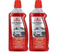 NIGRIN Autoshampoo Konzentrat, 1 Liter, entfernt auch starke Verschmutzungen, schont Lack- und Kunststoffoberflächen, mit Orangen-Duft, Orange (Packung mit 2)
