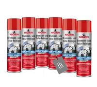 NIGRIN Bremsen- und Teile-Reiniger, reinigt und entfettet Bremsen, Getriebe, Kfz-Bauteile, schnell und effektiv, gegen hartnäckige Verschmutzungen, acetonfrei, 6X 500ml
