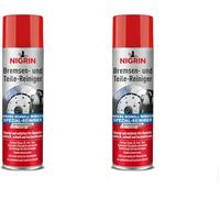 NIGRIN Bremsenreiniger, Motor-Teilereiniger, 500 ml Sprühdose, zur Entfettung von Bremsen-, Motor- und Maschinenteilen, 1 Stück, weiß (Packung mit 2)