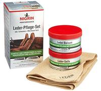 Nigrin Lederpflege Performance Set 73170, für Auto und Möbel, mit Seife + Balsam, 2x 250 ml