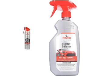 Nigrin Performance Reifen-Glanz und -Pflege, 500 ml & Performance Insekten-Entferner, entfernt selbstaktiv hartnäckige Insektenrückstände, mit Wirk-Indikator, 500 ml