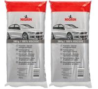 NIGRIN Polier-Watte, 100% Viskose, fusselfrei & saugfähig, ideal zum Auftragen & Polieren von Autolack, weiche, lackschonende Premium-Polierwatte, 380 g (Packung mit 2)