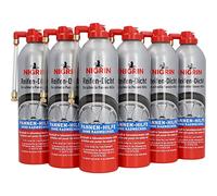 NIGRIN Reifendicht, 6 x 500 ml, sofortige Pannenhilfe, Reifendichtmittel repariert Löcher im Reifen im Handumdrehen ohne Montage