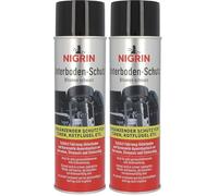 NIGRIN Unterbodenschutz-Spray, haftfähig, Korrosionsschutz für den Unterboden von Autos, schwarz, 500 ml (Packung mit 2)