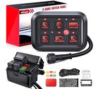 Nilight 6-Gang-Schalter-Panel, universelles Schaltkreis-Steuerrelais-System mit Sicherung, Kabelbaum, automatisch, dimmbar, Ein-/Aus-LED-Schalter, Pod für Autos, LKWs, Boote, ATV, UTV, SUV, 2 Jahre