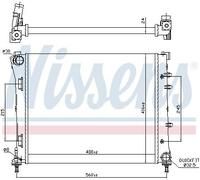 NISSENS Motorkühler Wasserkühler 61935 für FORD KA RU8 TDCi FIAT 500 PANDA VAN
