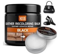 NIUB Leder Reparatur Set, Lederfarbe Autositze, Lederreparatur Creme, Auto Leder Reparatur Set, Leder Auffrischen, Färben, Flüssigleder & Lederfarbe mit Lederpflegemittel, Schwarz