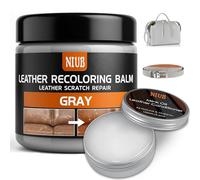 NIUB Leder Reparatur Set, Lederfarbe Autositze, Lederreparatur Creme, Auto Leder Reparatur Set, Leder Auffrischen, Färben, Flüssigleder & Lederfarbe mit Lederpflegemittel, Grau