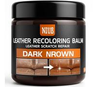 NIUB Leder Reparatur Set, Lederfarbe Autositze, Lederreparatur Creme, Auto Leder Reparatur Set, Leder Auffrischen, Färben, Flüssigleder & Lederfarbe Dunkelbraun