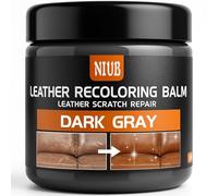NIUB Leder Reparatur Set, Lederfarbe Autositze, Lederreparatur Creme, Auto Leder Reparatur Set, Leder Auffrischen, Färben, Flüssigleder & Lederfarbe, Dunkelgrau