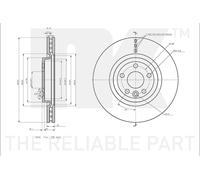 NK Bremsscheibe 311228 – vorne rechts/links belüftet 325 mm für Jaguar Land Rover
