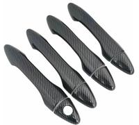 NMBYUXI Seitlicher äußerer Türgriff für Hyundai Tucson IX35 2009-2014, Karbonfaser, glänzend, schwarz, Chrom, Autotürgriffabdeckung, Schüsselaufkleber, Styling, Auto-Außentürgriffe