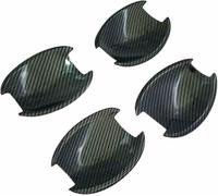 NMBYUXI Seitlicher äußerer Türgriff für Hyundai Tucson IX35 2009-2014, Karbonfaser, glänzend, schwarz, Chrom, Autotürgriffabdeckung, Schüsselaufkleber, Styling, Auto-Außentürgriffe