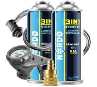 Nordo - 3in1 R1234yf Klimaanlage Nachfüllen - 2 x 235 g mit Füllschlauch und YF Adapter - Auto Klimaanlage Nachfüllen - 3in1 R1234yf Gas - Gas Kartusche - ECO