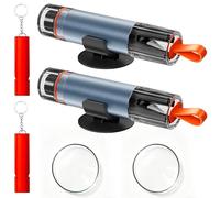 Notfallhammer Auto mit Gurtschneider 2 Stück,Gurtschneider Notfallhammer | Federkörner mit Gurtschneider,Autoscheiben Zertrümmerer Car Essentials Rescue Tool mit Testglas&Sicherheitspfeife
