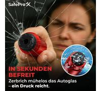 Notfallhammer Auto mit Gurtschneider - Lebensrettender Kompakt Federkörner