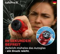 Notfallhammer Auto mit Gurtschneider - Lebensrettender Kompakt Federkörner