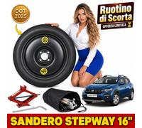 Notrad 16" Dacia Sandero Stepway Gas 4-Loch Wagenheber 125/90R16 Etui