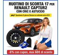 Notrad 17 für Renault Captur 5-Loch mit Wagenheber Etui 125/80R17 DOT25