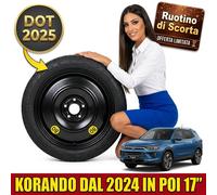 Notrad 17" Ruotino Foratura 5-Loch Kgm Korando R17 DOT 25 5x112 Schwarz Stahl 1x