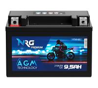 NRG Motorradbatterie 12V 9,5Ah AGM 153 x 88 x 108mm entspricht 9Ah YTX9-BS 50812