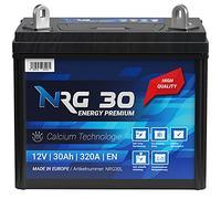 NRG Premium Batterie 12V 30Ah Rasentraktor Aufsitzmäher Plus Pol Links Fleurelle MTD Partner John Deere Agroma Ransomes Westwood