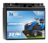 NRG PREMIUM Rasentraktor Batterie 12V 22Ah 270A/EN AGM Batterie Akku 12V doppelte Lebensdauer ersetzt 17Ah 18Ah 20Ah 21Ah 23Ah auslaufsicher wartungsfrei