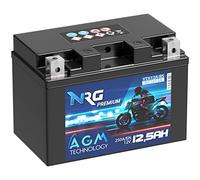 NRG Premium YTX12A-BS AGM Motorradbatterie 12,5Ah 12V 250A/EN Batterie 51013 YT12A-4 YT12A-BS YTZ12S CTX12A-BS GT12A-BS auslaufsicher wartungsfrei ersetzt 12Ah