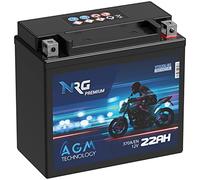 NRG Premium YTX20L-BS AGM Motorradbatterie 22Ah 12V 370A/EN Batterie 51821 CTX20L-BS GTX20L-BS auslaufsicher wartungsfrei ersetzt 20Ah
