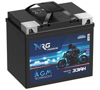 NRG Premium Y60-N30L-A AGM Motorradbatterie 33Ah 12V 440A/EN Batterie 53030 auslaufsicher wartungsfrei ersetzt 28Ah 30Ah 32Ah