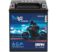 NRG YB14-A2 AGM Motorradbatterie 15Ah 12V 275A 6Y4P CB14-A2 51412 FB14-A2