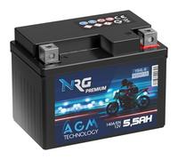 NRG YB4L-B AGM Roller Batterie 12V 5,5Ah 140A/EN Motorradbatterie 50411 YB4L-A ersetzt 5Ah 4Ah auslaufsicher wartungsfrei
