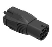 NRGkick Steckeraufsatz für Ladesäulen Typ 2, max. 32A, 22kW, Adapter schwarz/rot, für NRGkick Ladeeinheit